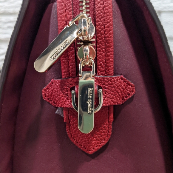 NWT Kate Spade red currant pebbled leather MD satchel - Picture 5 of 11